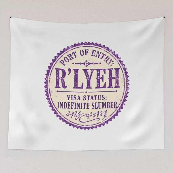 Item preview, Lovecraft R'lyeh Indefinite Slumber Visa Stamp designed and sold by Fenay Designs.