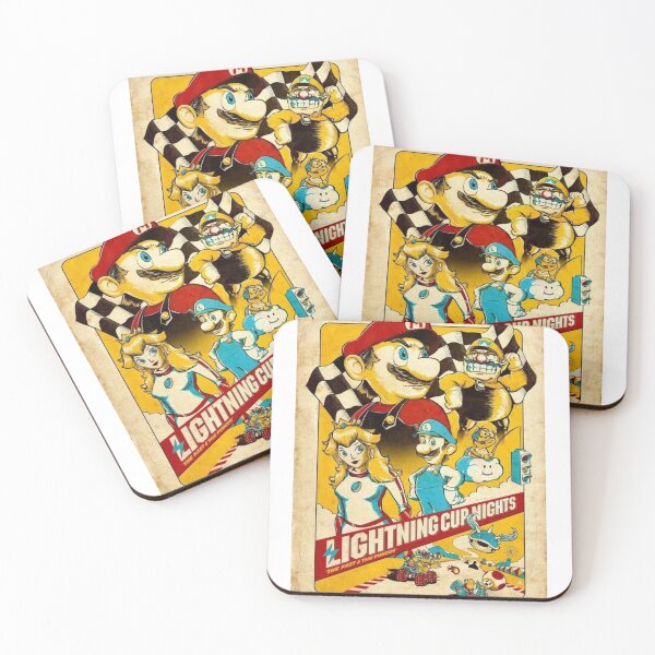 Item preview, Retro Racing and Mushroom Madness – Lightning Cup Nights Poster designed and sold by WATEKE.