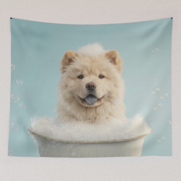 Item preview, Baby Chow Chow Bubble Bath Cute Nursery Bathroom Wall Art designed and sold by LazyOwlStore.