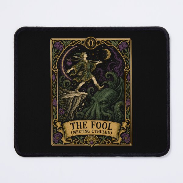 Item preview, Lovecraft The Fool Meeting Cthulhu Tarot Card designed and sold by Fenay Designs.