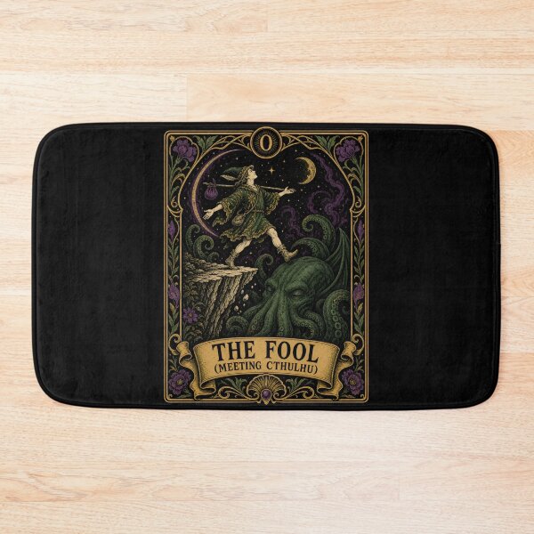 Item preview, Lovecraft The Fool Meeting Cthulhu Tarot Card designed and sold by Fenay Designs.
