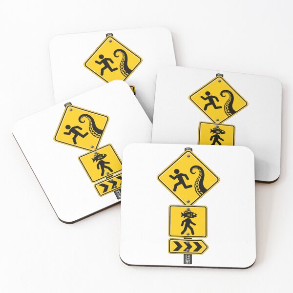 Item preview, Lovecraft Innsmouth Crossing Tentacle Warning Signs designed and sold by Fenay Designs.