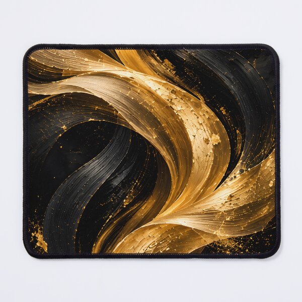 Item preview, Golden Flow – Luxury Black and Gold Abstract Art designed and sold by bauschberts.