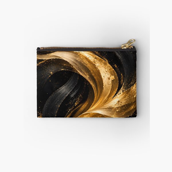 Item preview, Golden Flow – Luxury Black and Gold Abstract Art designed and sold by bauschberts.
