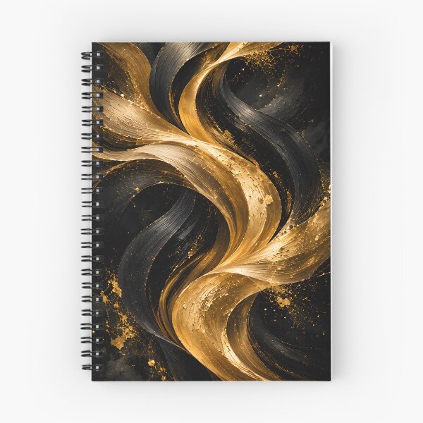 Item preview, Golden Flow – Luxury Black and Gold Abstract Art designed and sold by bauschberts.