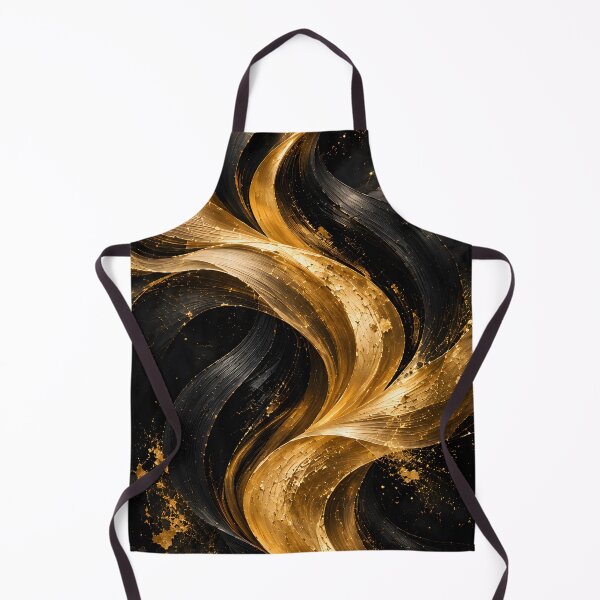 Item preview, Golden Flow – Luxury Black and Gold Abstract Art designed and sold by bauschberts.