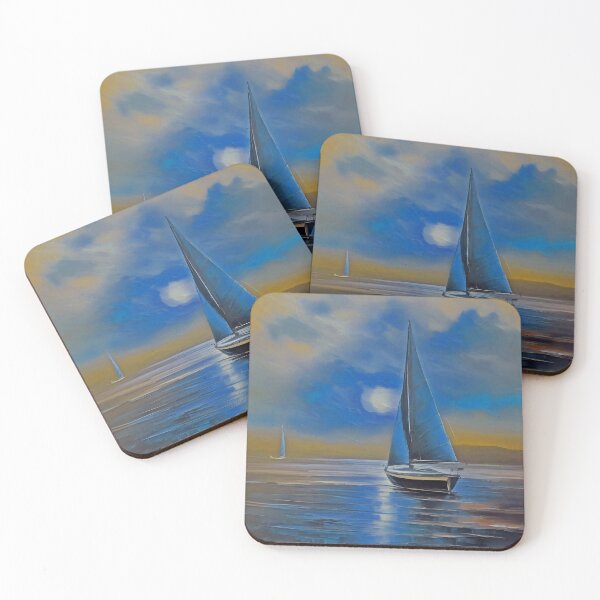 Item preview, A Sailboat in a Blue Sunset designed and sold by Jasna Dragun.
