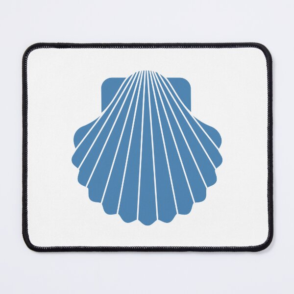 Item preview, Steel Blue Scallop Seashell Beach Graphic designed and sold by pattern-archive.