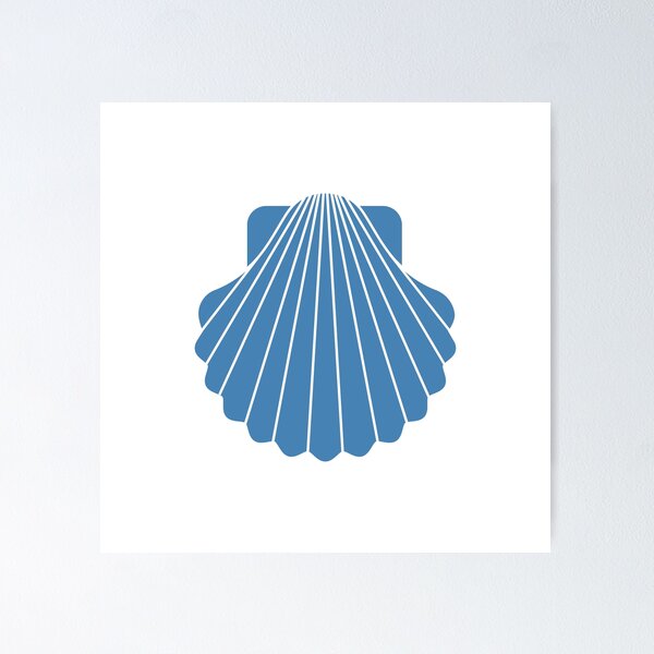 Item preview, Steel Blue Scallop Seashell Beach Graphic designed and sold by pattern-archive.