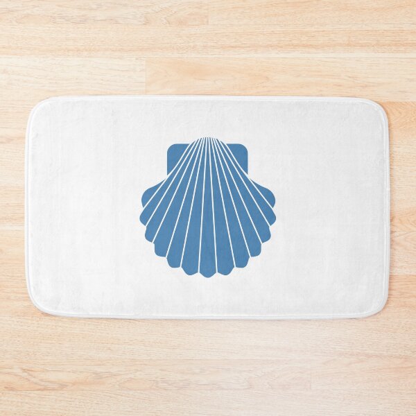 Item preview, Steel Blue Scallop Seashell Beach Graphic designed and sold by pattern-archive.