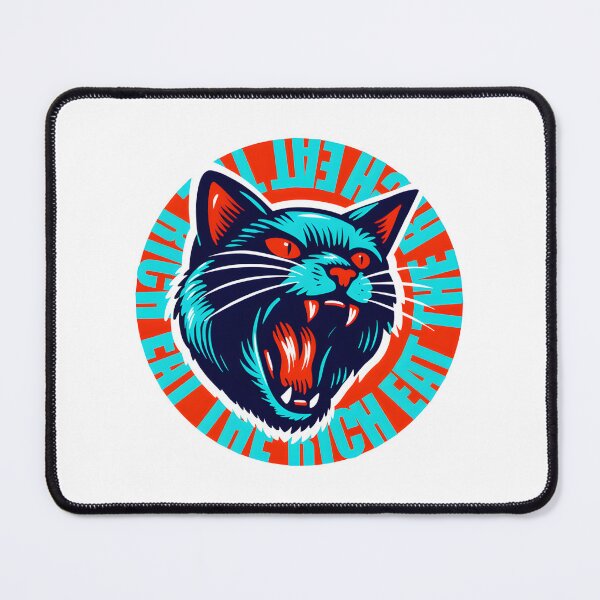 Item preview, Turquoise Orange Feline Fury - Eat The Rich Graphic Art | ⭐⭐⭐⭐⭐ designed and sold by Yobconcept.