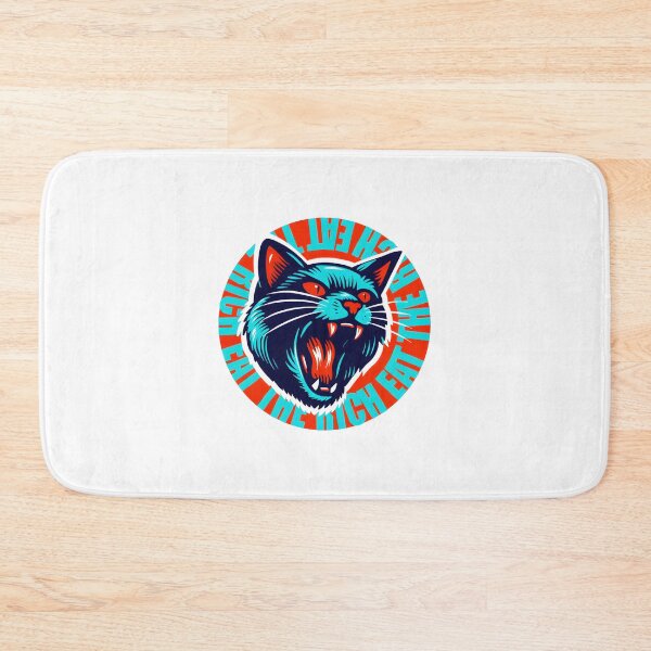 Item preview, Turquoise Orange Feline Fury - Eat The Rich Graphic Art | ⭐⭐⭐⭐⭐ designed and sold by Yobconcept.