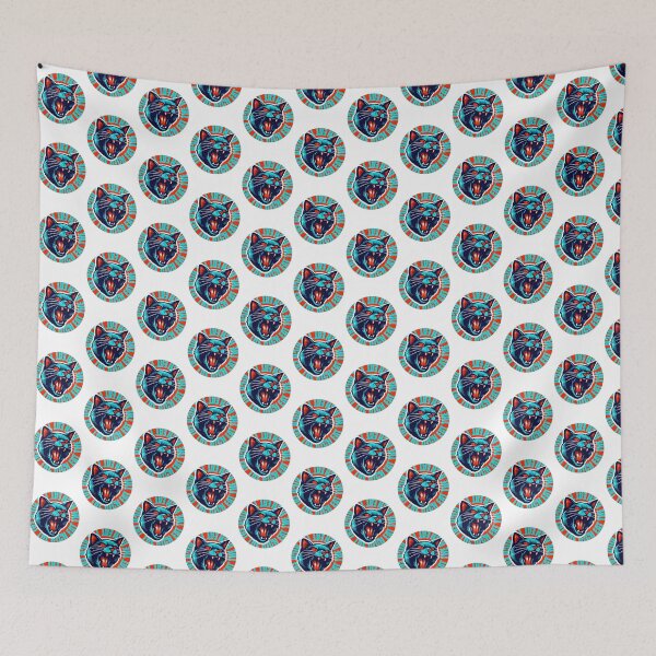 Item preview, Turquoise Orange Feline Fury - Eat The Rich Graphic Art | ⭐⭐⭐⭐⭐ designed and sold by Yobconcept.