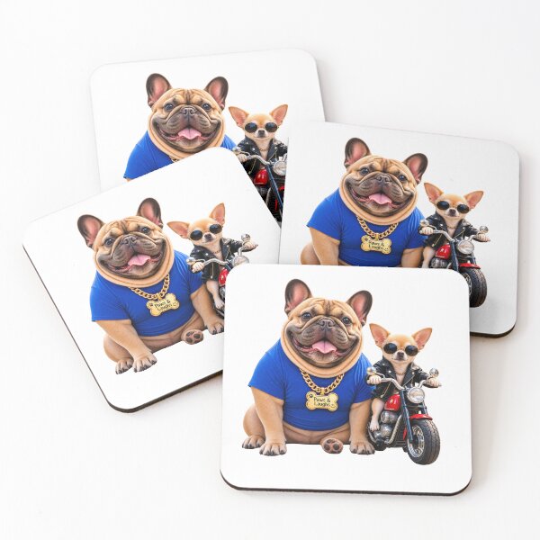 Item preview, Cool French Bulldog & Chihuahua Biker Buddies Funny Dog Dad T-Shirt designed and sold by Ashley critters.