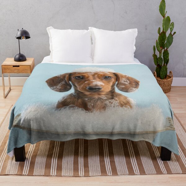 Item preview, Baby Dachshund Bubble Bath Cute Nursery Bathroom Wall Art designed and sold by LazyOwlStore.