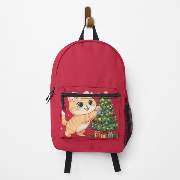 Item preview, Cute Cat Decorating Christmas Tree designed and sold by Luna's World - Moody Vibes Studio.