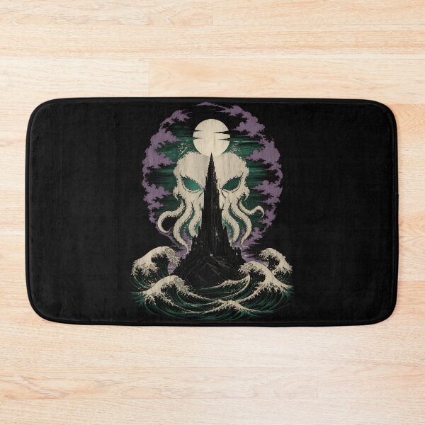Item preview, Lovecraft Moonlit Cthulhu Skull Over Black Spire designed and sold by Fenay Designs.