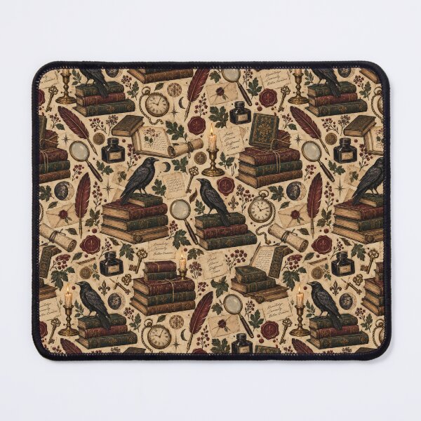 Item preview, Ink And Candlelight Dark Academia Seamless Pattern Design designed and sold by Fanverse Merchandise.