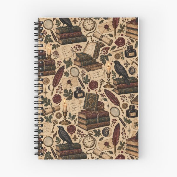 Item preview, Ink And Candlelight Dark Academia Seamless Pattern Design designed and sold by Fanverse Merchandise.
