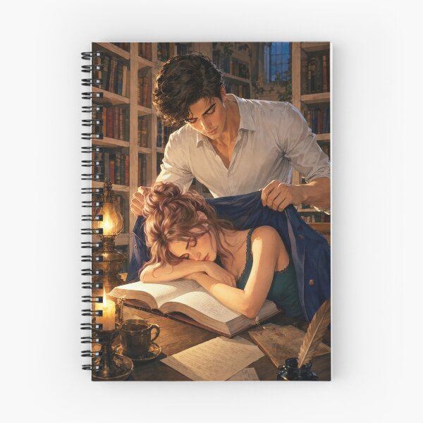 Item preview, While She Slept | Dark Academia Bookish Romance Art designed and sold by DudasAmiles.