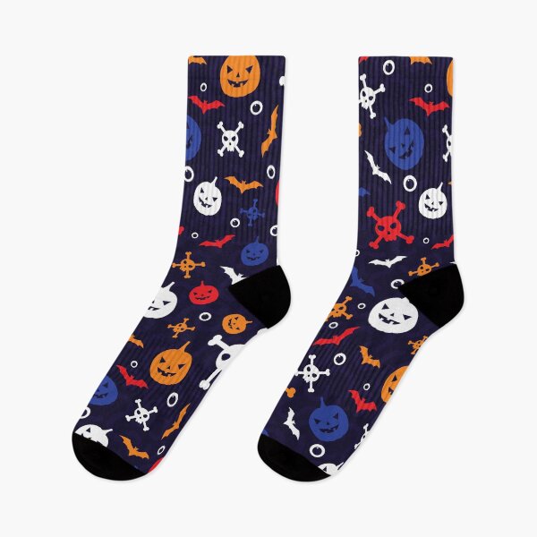 Item preview, Colorful Retro Halloween Pattern with Jack O Lanterns Skulls & Bats designed and sold by mrhighsky.