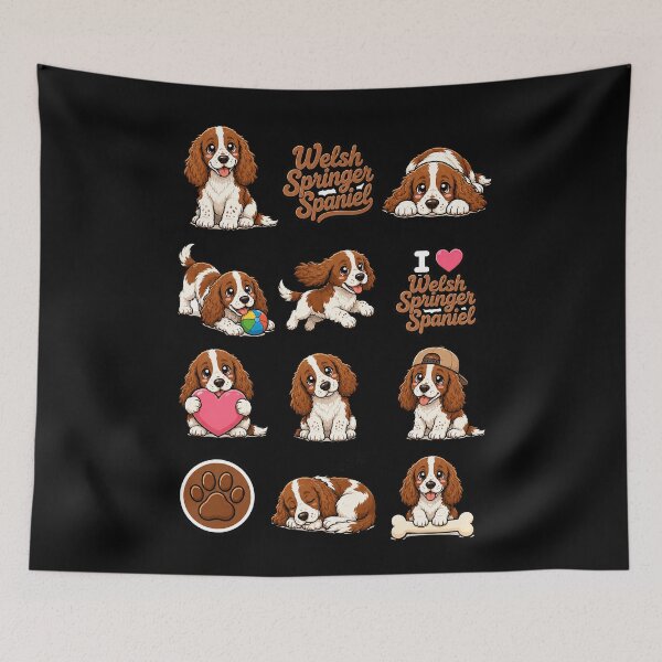 Item preview, Cute Welsh Springer Spaniel stickers and apparel design designed and sold by rafaeltto.