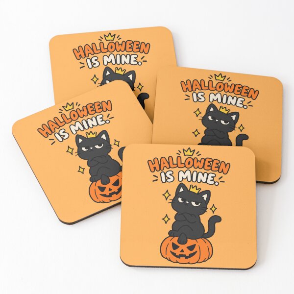 Item preview, Halloween Is Mine – Black Cat King on a Pumpkin designed and sold by MewMade.