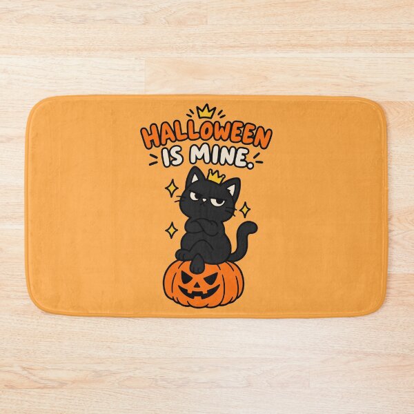 Item preview, Halloween Is Mine – Black Cat King on a Pumpkin designed and sold by MewMade.
