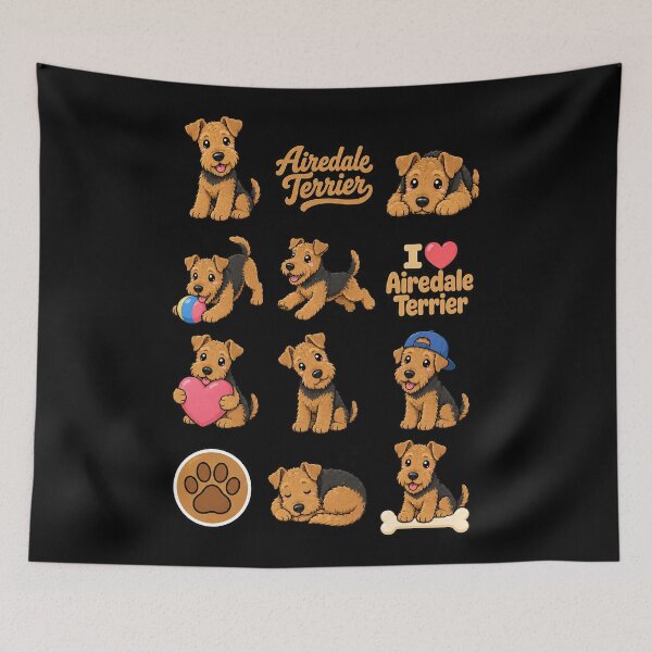 Item preview, Cute Airedale Terrier stickers and apparel design designed and sold by rafaeltto.