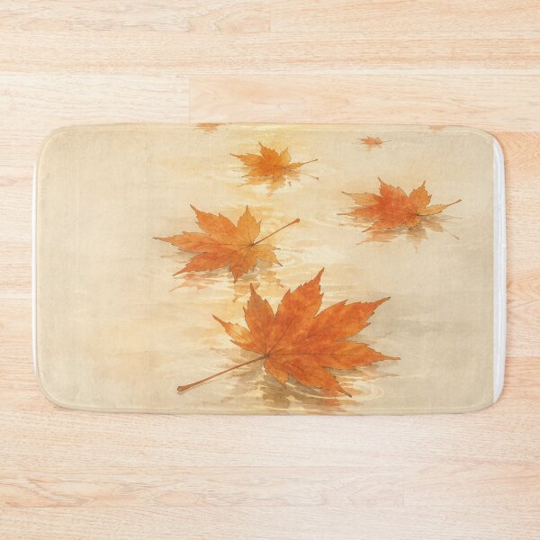 Item preview, Maple Petals on Still Water Poster | Autumn Water Reflection Wall Art designed and sold by LuminaKage.