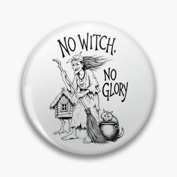 Item preview, No Witch No Glory Baba Yaga Slavic Folklore Art designed and sold by Krasnovaovaova.