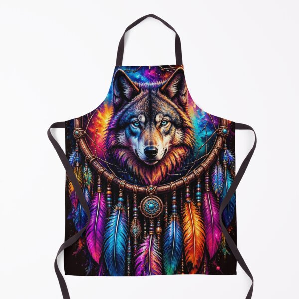 Item preview, Cosmic Wolf Dreamcatcher Vibrant Neon Native Indian Art designed and sold by AgnesB77.