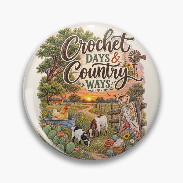 Item preview, Crochet Days & Country Ways | Rustic Crochet Farmhouse Graphic designed and sold by SASS-Crochet.