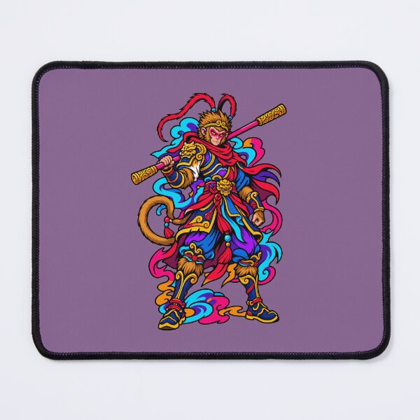 Item preview, Monkey King Sun Wukong Mythological Cyberpunk Neon Warrior designed and sold by KungPowUnicorn.