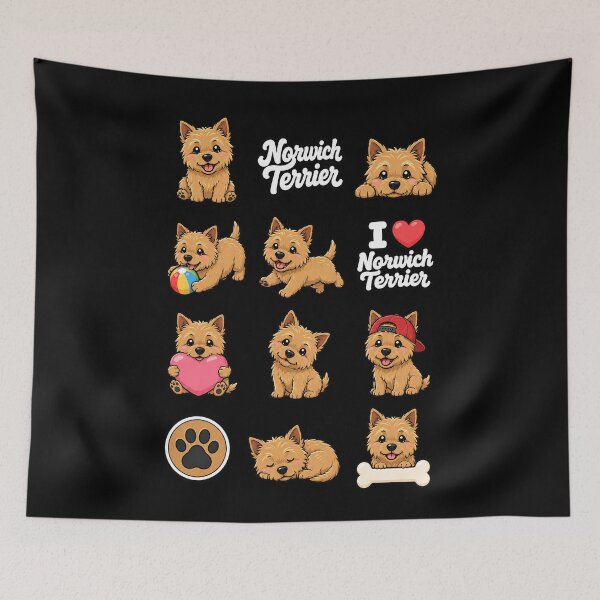 Item preview, Cute Norwich Terrier stickers and apparel design designed and sold by rafaeltto.