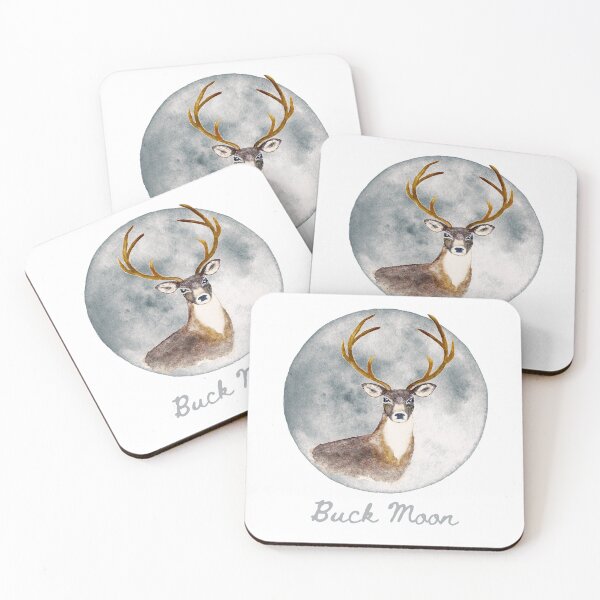 Item preview, Buck Moon Stag Illustration designed and sold by FarnwirbelArt.