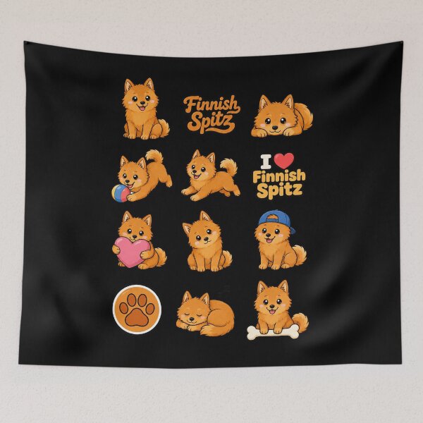 Item preview, Cute Finnish Spitz stickers and apparel design designed and sold by rafaeltto.