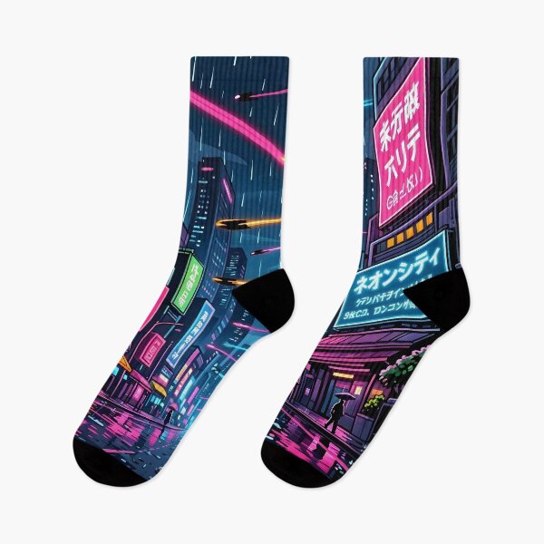 Item preview, Cyberpunk Neon City Street Night Rain designed and sold by Herodestroyer.