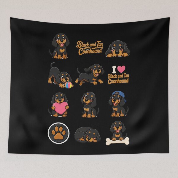 Item preview, Cute Black Tan Coonhound stickers and apparel design designed and sold by rafaeltto.