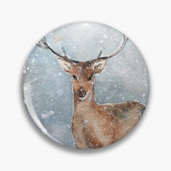 Item preview, Winter Deer – Watercolor Deer in a Snowy Forest designed and sold by PureHopeStudio.