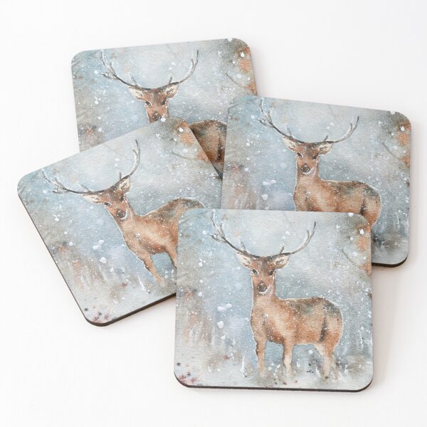 Item preview, Winter Deer – Watercolor Deer in a Snowy Forest designed and sold by PureHopeStudio.