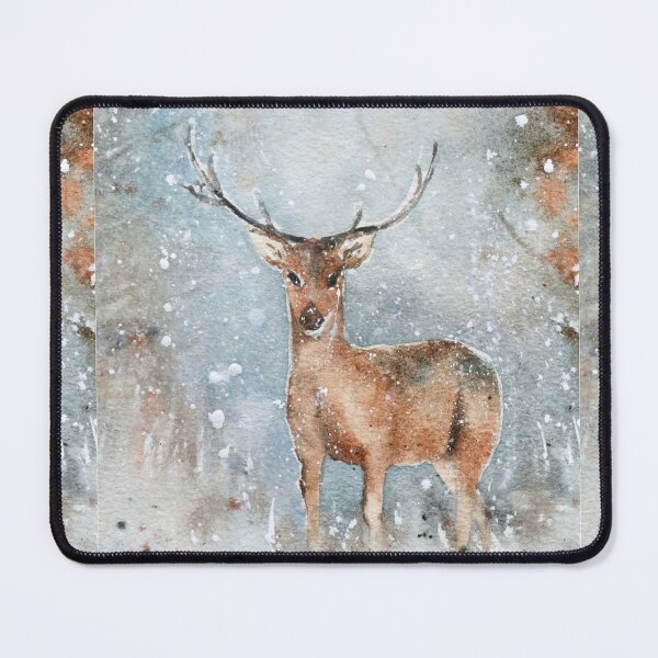 Item preview, Winter Deer – Watercolor Deer in a Snowy Forest designed and sold by PureHopeStudio.