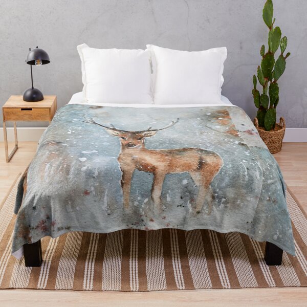Item preview, Winter Deer – Watercolor Deer in a Snowy Forest designed and sold by PureHopeStudio.
