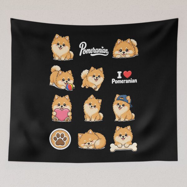 Item preview, Cute Pomeranian stickers and apparel design designed and sold by rafaeltto.