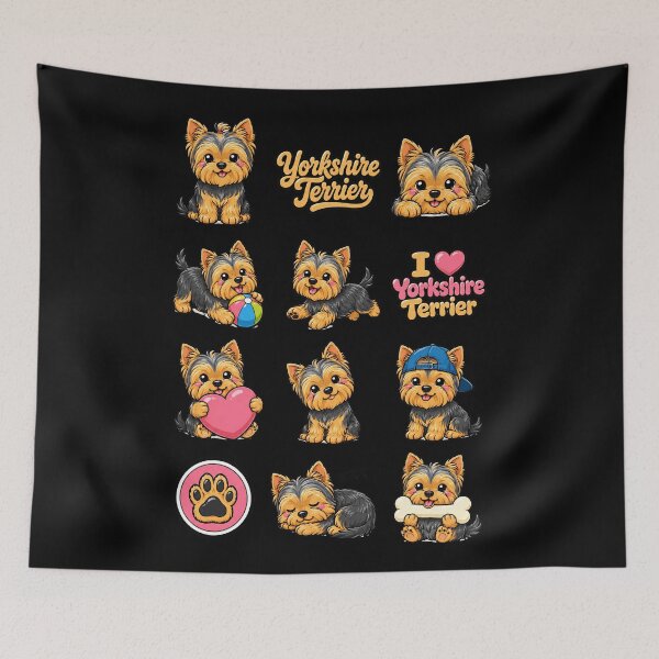 Item preview, Cute Yorkshire Terrier stickers and apparel design designed and sold by rafaeltto.