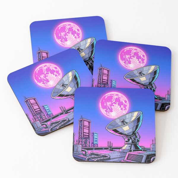Item preview, Synthwave Satellite Dish Under Pink Moon designed and sold by Herodestroyer.