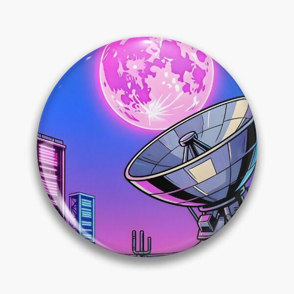 Item preview, Synthwave Satellite Dish Under Pink Moon designed and sold by Herodestroyer.