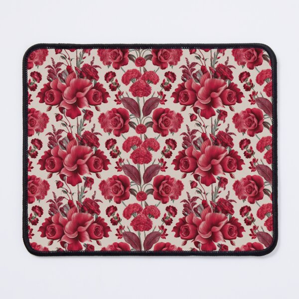 Item preview, Richly detailed floral pattern adorned with elegant red roses and vibrant blooms, creating a stunning visual tapestry of nature's beauty designed and sold by MiraCleAI.