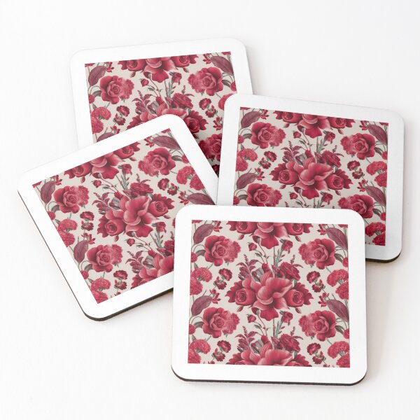 Item preview, Richly detailed floral pattern adorned with elegant red roses and vibrant blooms, creating a stunning visual tapestry of nature's beauty designed and sold by MiraCleAI.