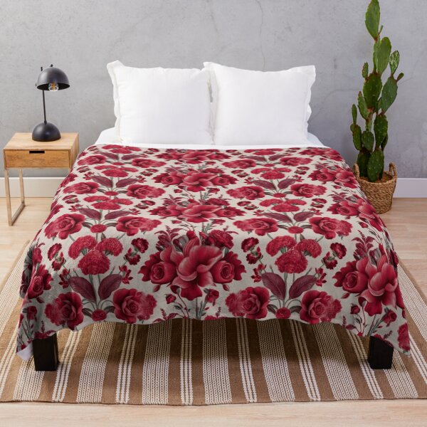 Item preview, Richly detailed floral pattern adorned with elegant red roses and vibrant blooms, creating a stunning visual tapestry of nature's beauty designed and sold by MiraCleAI.